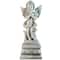 28.75" Gray Standing Cherub Angel on Pedestal Outdoor Statue